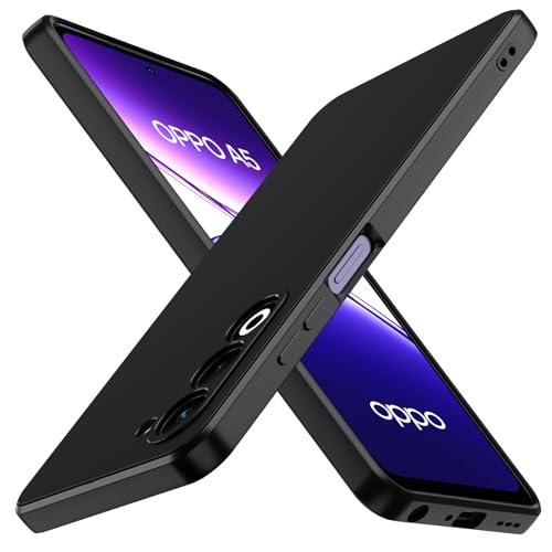 iVoler Cover in Silicone per Oppo A5 4G / 5G / Oppo A5m con Protezione della Fotocamera, Ultra Sottile Custodia in TPU Morbida Anti-Graffio Antiurto Protettiva Case, Nero