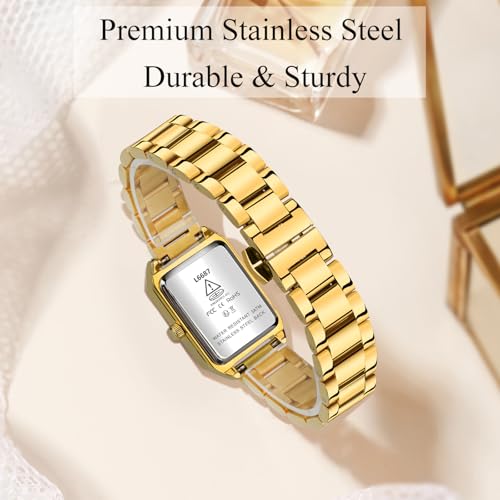 Elegant Timever Women's Gold Watch - Luxury Waterproof Stainless Steel Wristwatch with Japanese Quartz Movement - Image 5