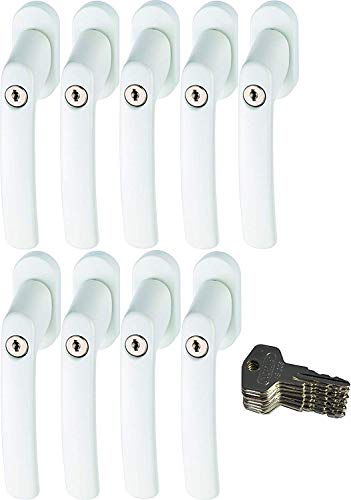 ABUS FG200 W SB abschließbarer Fenstergriff, weiß im Set 9 Stück