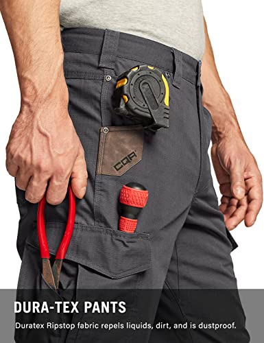 Cqr Men's Ripstop Work Pants, Water Resistant Tactical Pants, Outdoor Utility Operator Edc Straight/Cargo Pants, Work Cargo Charcoal, 34W X 32L #TOP4