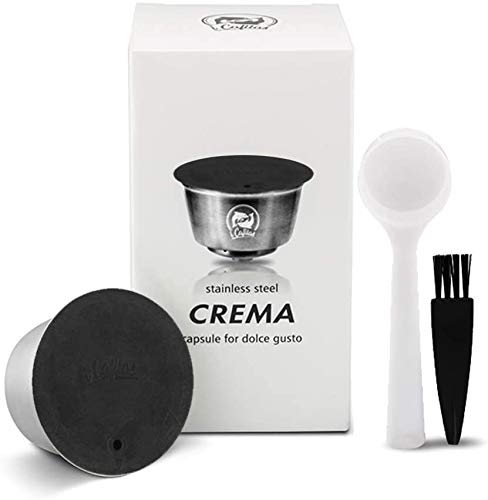 i Cafilas Dolce Gusto Wiederverwendbare Kaffeekapsel für Lumio Nachfüllbare Dolce Gusto Kapseln mit 1 Kaffeelöffel und 1 Reinigungsbürste Kapsel Cover