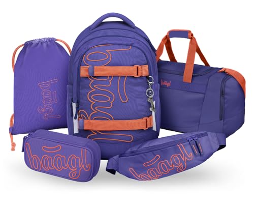 Sac à dos skate MAX 30L Baagl avec trousse et sac banane orange