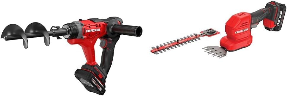 CRAFTSMAN V20 Cordless Multi-Use Garden Tool Kit, Handheld Grass Trimmer & Mini Hedge Trimmer Kit