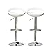 Flyelf 2 x Sgabelli da Bar Sedia da Pranzo con poggiapiedi 360°Mobili orientabile Regolabile 59-80cm (Bianca)