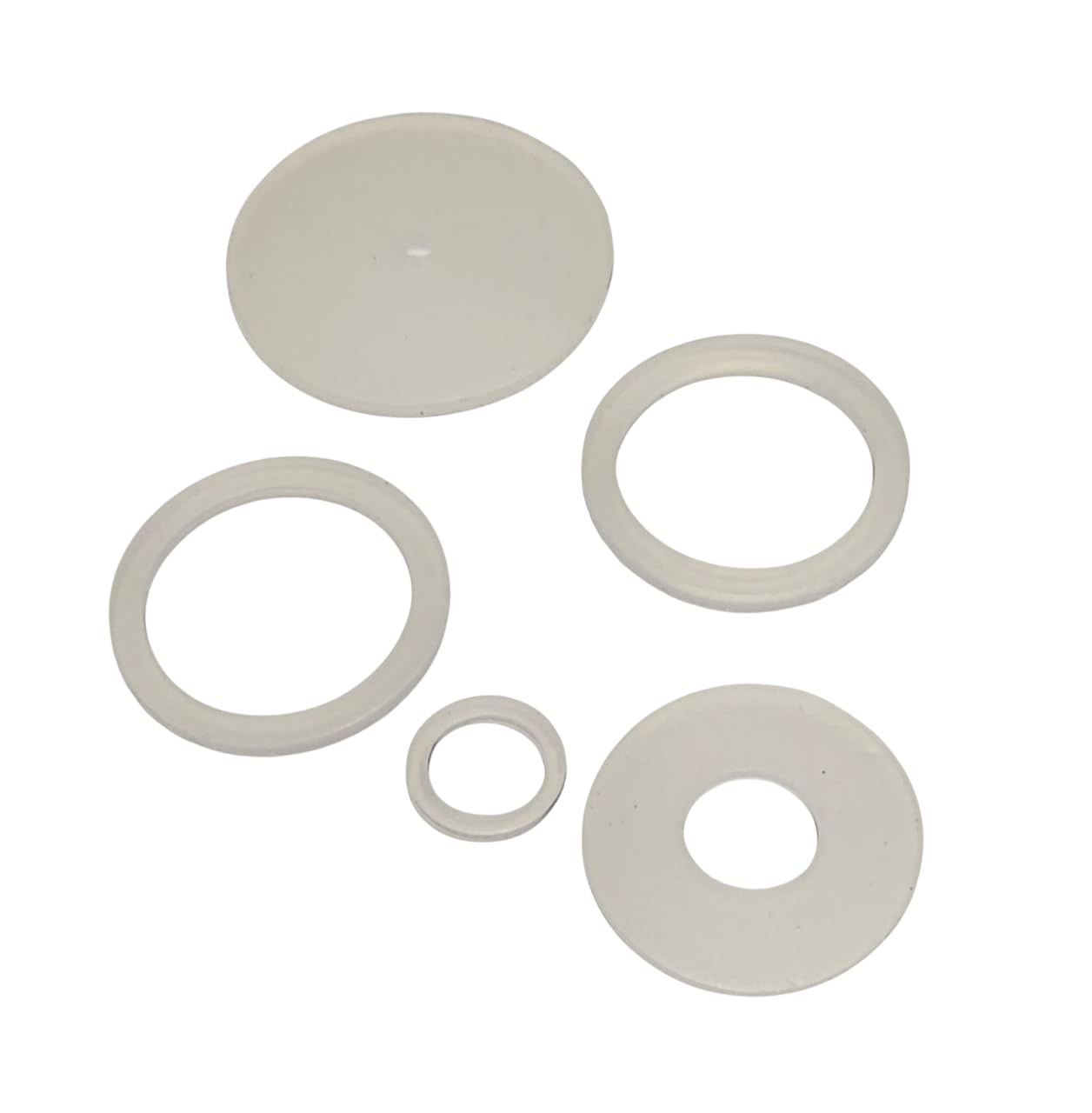 Clear Solid Silicone Rubber Washer - Size; 3mm Thick - 24mm Inside Diameter x 40mm Outside Diameter