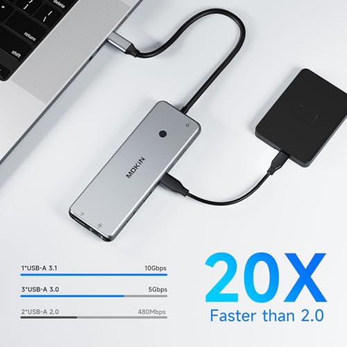 Image of USB C Docking Station Laptop Hub Dual Monitor Multiport Adapter Dock Dongle,USB C to 2 HDMI,DisplayPort,PD Charging,Ethernet,7 USB A /C 3.1 /3.0 /2.0 Ports,Audio
