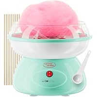 Clatronic® Zuckerwattemaschine | für Zuckerwatte in wenigen Minuten | inkl. Messlöffel und 10 Holzstäbchen | Spritzschutz | Zuckerwatte Maschine 500W | Cotton Candy Machine | ZWM 3478 mint