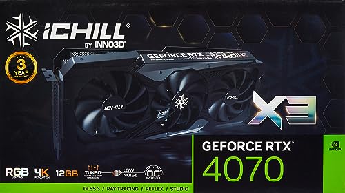 Image of INNO3D GEFORCE RTX 4070 ICHILL X3 12GB GDDR6X 192-bit I PCI-E 4.0 X16 Gaming Graphic Card - C40703-126XX-186148H