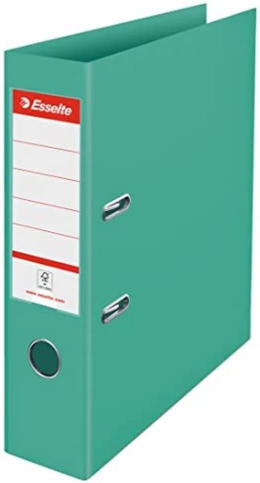 Esselte Lever Arch File, Green, A4, 75mm Spine, Plastic, Colour'Ice Range, 626213