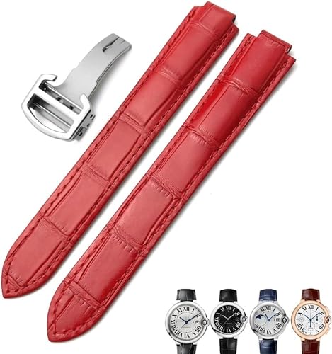 Bracelet de montre en cuir véritable rouge pour personnaliser votre montre Cartier Solo au quotidien