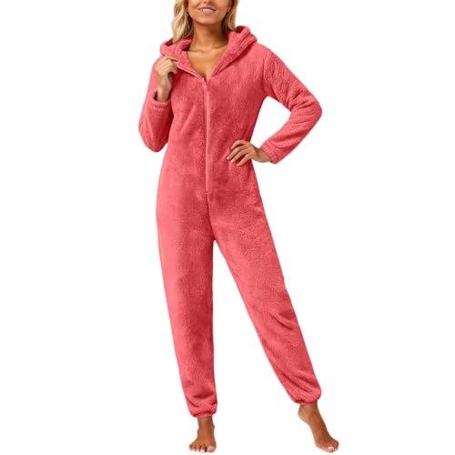 Pyjama zippé femme grande taille XXXXL chaud pour l'hiver