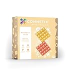 connetix pastello limone e pesca pacchetto piastra di base, 2 pezzi