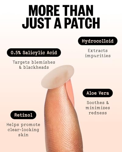 PEACE OUT Acne Healing Dots Hydrocolloid Pimple Patches, Acne Spot Treatment with Salicylic Acid, Retinol, and Aloe Vera for Blemishes and Breakouts (40 count) - Image 6