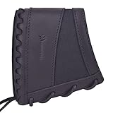 WAYNE'S DOG Leather Slip-On Recoil Pad, Non-Slip Buttstock Extension for Rifles Shotguns (Canvas&Leather - Black)