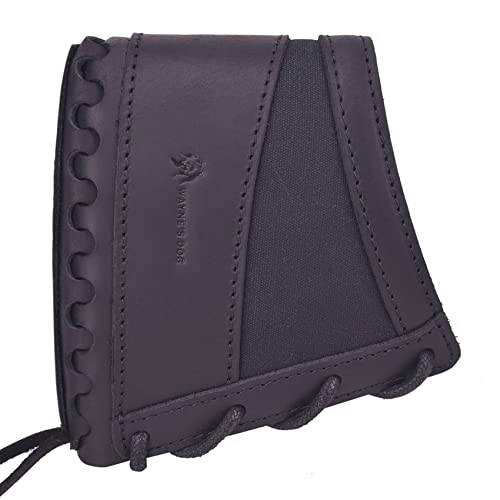 WAYNE'S DOG Leather Slip-On Recoil Pad, Non-Slip Buttstock Extension for Rifles Shotguns (Canvas&Leather - Black)
