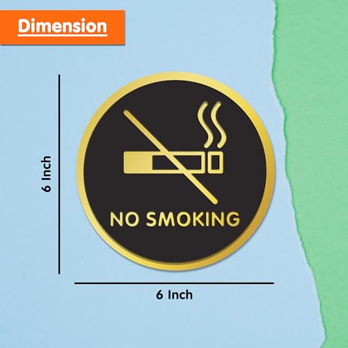 Image of Rousrie No Smoking Stickers For Glass Doors (Size: 6 Inch) For Office, Stores, Cafe, Hotel, Restaurant, Business & Shop, Self-Adhesive, Acrylic Signage (No smoking)