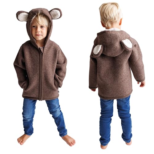 cocoome Wollwalk Jacke | Walkjacke Kinder aus 100% Schurwolle | in Europa gefertigt | Wollwalk Jacke Baby | Winterjacke Baby | mit Reißverschluss