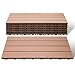 Produktbild Lospitch WPC Terrassenfliesen 30x60cm 6er Set für 1m² in Holzoptik für Garten Balkon Bodenbelag mit Drainage und Klicksystem Terrassendielen Balkonfliesen Klickfliesen Holzfliesen Braun