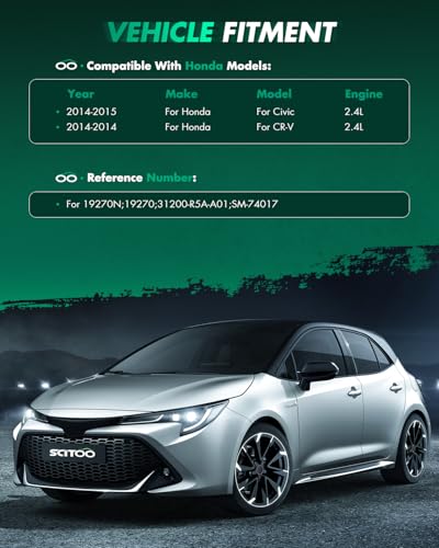 Image of SCITOO Starter Compatible for Honda Civic 2014-2015 L4 2.4L 1.6KW /12V, CW, 9T, for Honda CR-V 2014-2014 L4 2.4L 1.6KW /12V, CW, 9T Engine Starter Motor 19270