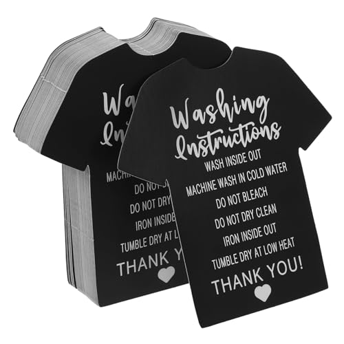 Sewroro 300個洗濯指示カード 衣類ケアタグ 頑丈な紙製 耐久性のある洗濯ガイド ビジネス用シャツ 店舗用品 衣類洗浄説明カード