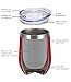SUNWILL Vaccum Insulated Wine Tumbler with Lid (Wine Red), Stemless Stainless Steel Insulated Wine Glass 12oz, Double Wall Durable Coffee Mug, for Champaign, Cocktail, Beer, Office use