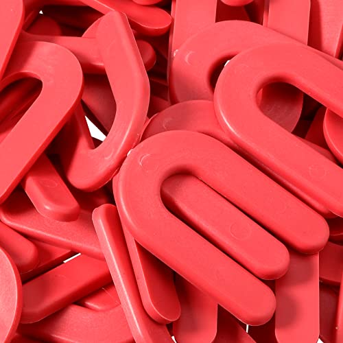 Image of MOUYAT 500 PCS 1.5 x 2 x 1 /8 Inch Horseshoe Shims Tile Spacers, 3MM Thick U Shaped Horseshoe Plastic Shim for Leveling, Red
