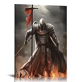 GOSMITH Armor of God Canvas Wall Art, Warrior Wall Art Poster, Christian Catholic Knight Picture Wall Art Decor, Framed Religious Artwork Painting for Home Living Room Bedroom Office Decoration