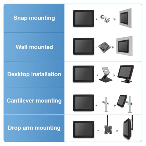 Image of Industrial Embedded Touchscreen Display 7 /8 /10 Inch - EMC Engineered, Wide Temp -10℃~60℃, Vibration Certified for Factory /Hospitality /Kiosk (Inches, 13.3)