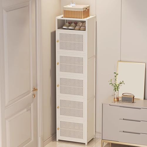 Meuble de rangement à chaussures en bambou et armoires de couloir en rotin
