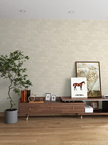 Colamo Luxury 5 Sheet Beige Faux Granite Stone Flamed Surface Peel And Stick Rigid Large Subway Wall Tiles,Stick On Kitchen Backsplash Brick Tiles For Wall,Self Stick Tile For Rv,Bathroom, Accent Wall #TOP7