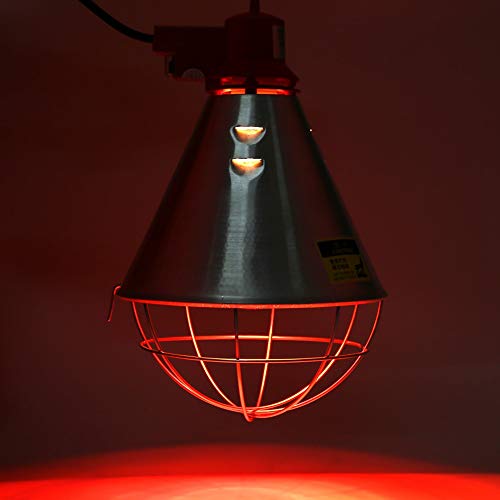 Support lampe chauffante infrarouge avec réflecteur et grille pour poussins et élevage - 3