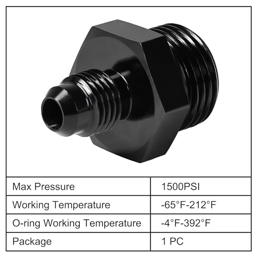 Image of EVIL ENERGY 4AN Flare to 8AN ORB Male Fuel Rail Adapter Fitting Black