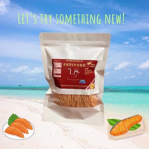 Snack de pescado sabor cangrejo para mascotas pequeñas 120g miniatura 3