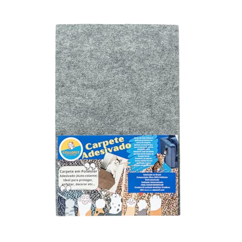 Arranhador Adesivo para Gatos - Protetor para Sofá, Cama e Móveis - Carpete Premium - Evite Arranhões e Mantenha Seu Pet Feliz (Cinza Claro, 1 Unidade)