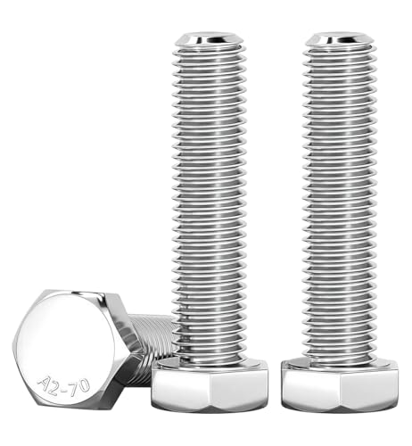 Drenky M10 x 50mm Boulons Hexagonaux Acier Inoxydable A2 V2A Vis à Tête Hexagonale DIN 933 Vis Inox M10 Boulon pour Automobile et Machinerie, Argent, 10 Pièces