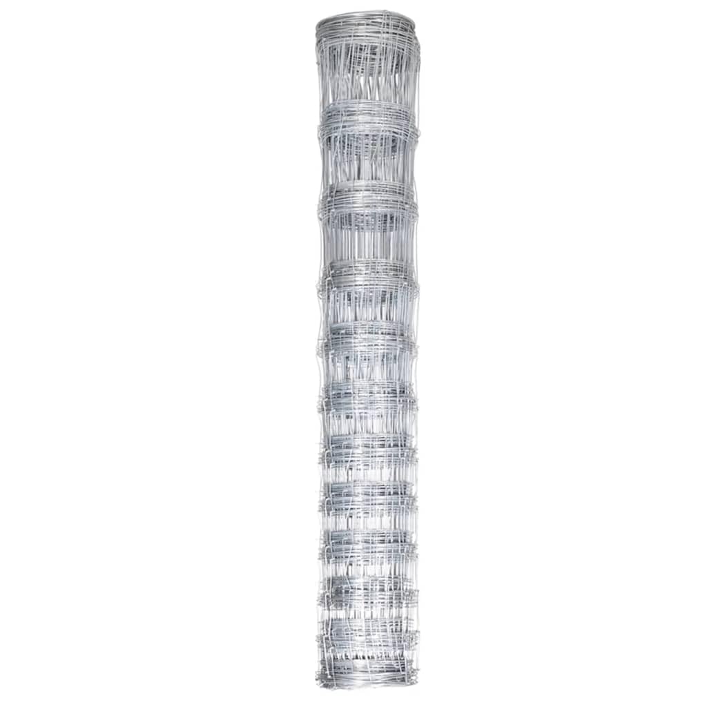 Valla de jardín de acero galvanizado plateado 50 m 150 cm, Malla metálica para gallinero, Red de gallinero de acero, Alambrada de gallinero de acero resistente para proteger a tus aves de corral