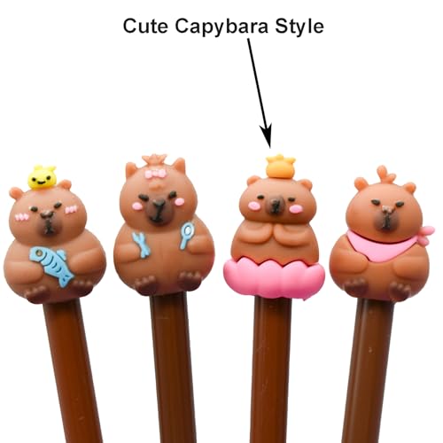 Pack 12 bolígrafos gel Maydahui capibara tinta negra miniatura 3