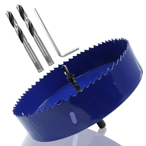 Image of Luomorgo 159mm /6 1 /4 inch Hole Saw, 1 1 /4 inch Cutting Depth | HSS Bi-Metal, Hole Cutter, For Wood Cornhole Boards Plastic Drywall & Metal Sheet