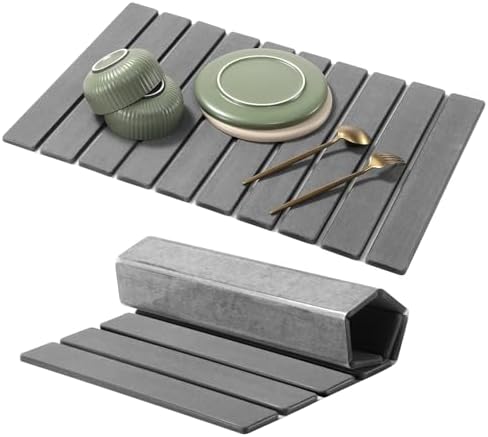 Drip Mat, 60 x 40 cm, Diatomaceous Earth Water Absorbent Foldable...