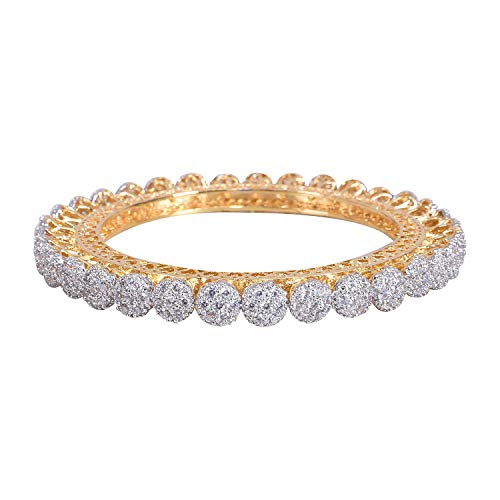 Image of RATNAVALI JEWELS American Diamond Gold Plated CZ /Diamond Pacheli Kada Bangles for Women /Girls RV3191