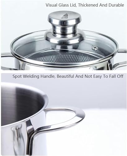 4.2L Asparagus Cooking Pot - 304 Stainless Steel Steamer and Pasta Cooker with Deep Fry Basket and Lid for Home Kitchen and Restaurants (Silver) - Image 5