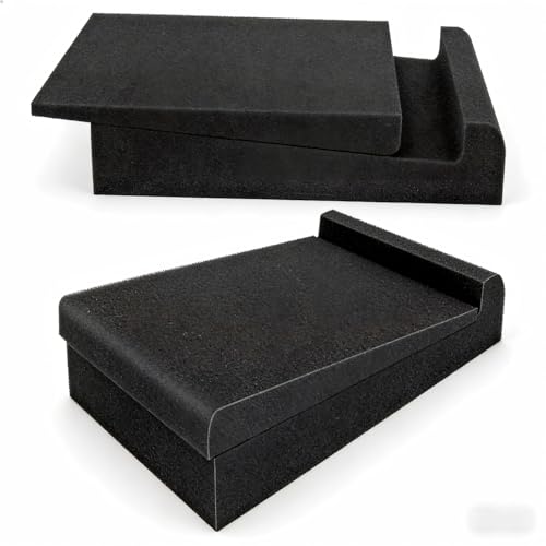 Mirovant Studio Monitor Isolation Pads (2 Pack) - High Density Acoustic Foam Pads for 6.5’’ to 8’’ Speakers, Vibration Dampening Stands for Enhanced Sound Clarity (Midium)