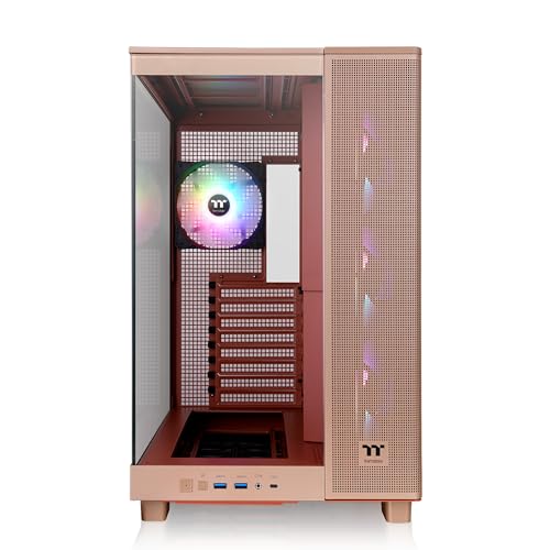 Image of Thermaltake View 380 XL TG ARGB; 4x120mm ARGB Lite Fans Included; 360mm Radiator Support; 420mm GPU Clearance; Hidden Connector Support; Dual Chamber; Gravel Sand; CA-11E-00MGWN-00