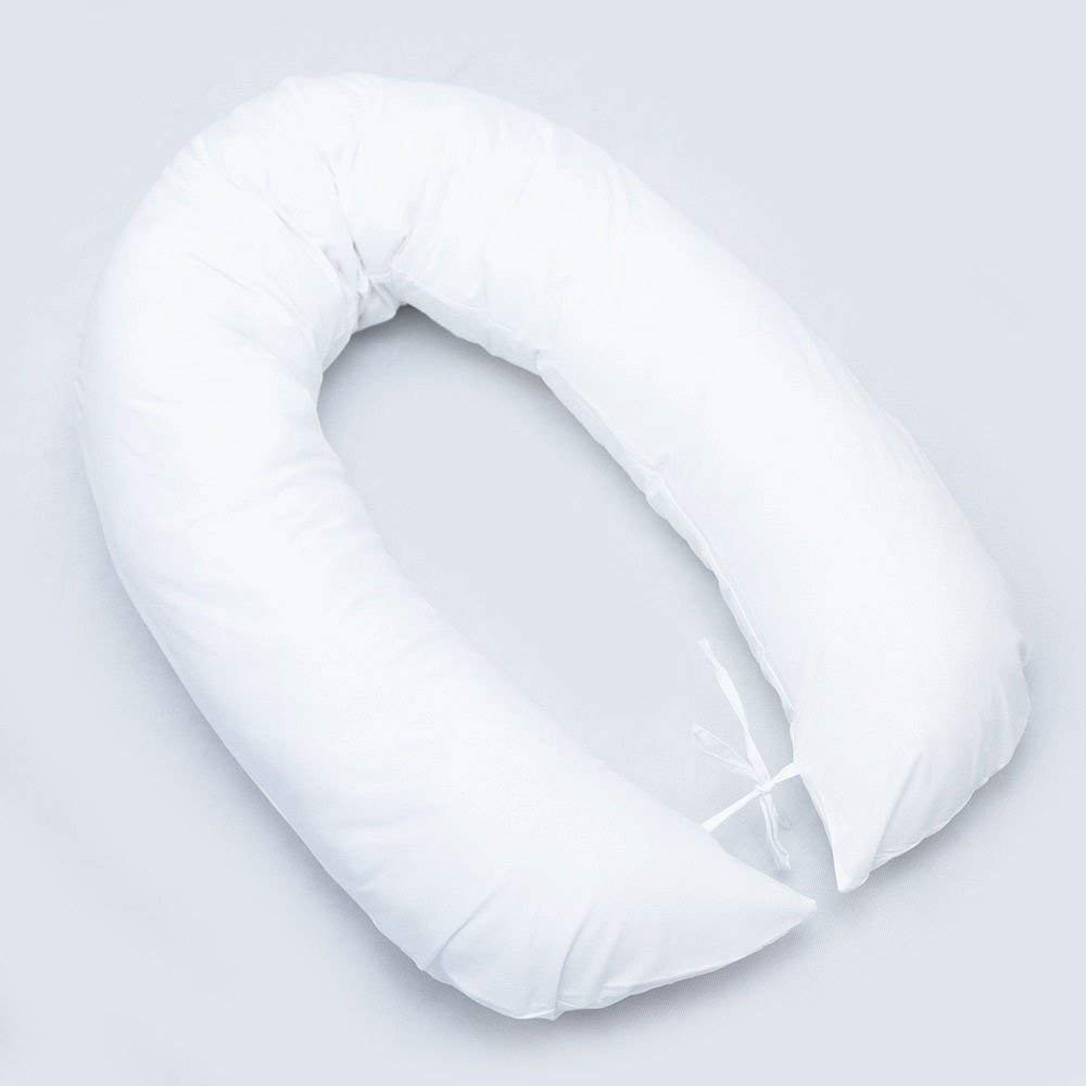 Babymam BREAST FEEDING PILLOW BABY NURSING MATERNITY PREGNANCY COTTON COVER 170CM (White)