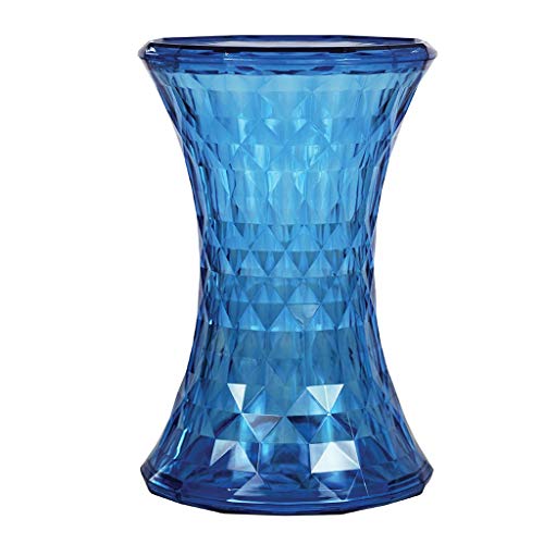 WENJUN Kristall Hocker Tragen Schuhe Bank Diamant Hocker Kreative Hocker Restaurant Europäischen Mode Äquipotential Hocker Kunststoff Kleinen Runden Hocker (Farbe : Blau) Cover