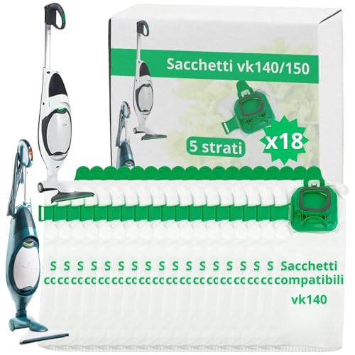 NAMAI - Set di 18 Sacchetti Folletto VK140 e VK150,