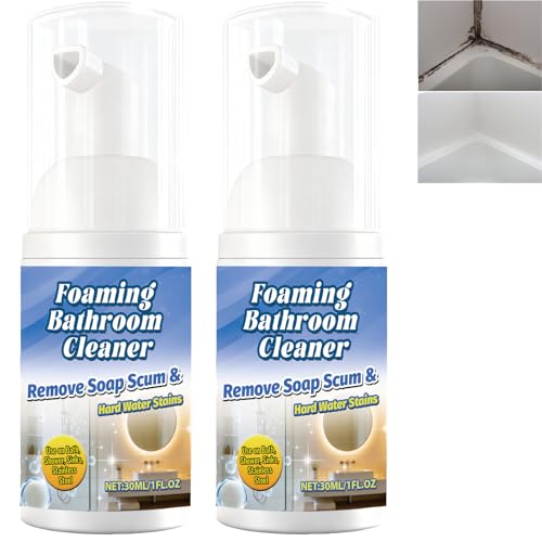 Bath Foaming Bathroom Cleaner Spray All Purpose Foam Cleaner Spray for Bathroom Bubble Cleaning Sprays Ceramic Bathtub Toilet Sink Shower Glass Long-Lasting Fresh Easy-to-Use (2pcs)