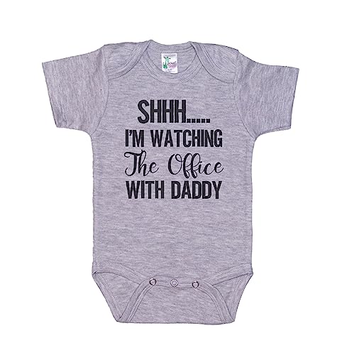 Ebenezer Fire Shhh I'm Watching The Office With Daddy/The Office Onesie/Gift For Baby/Super Soft Romper