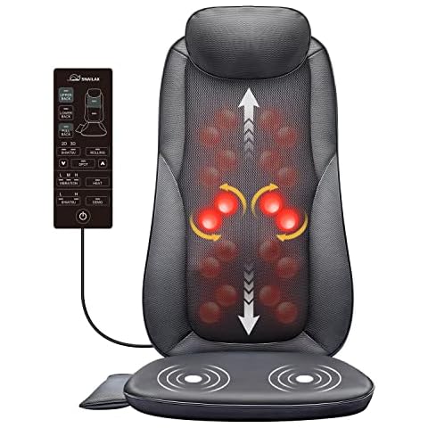 Snailax Back Massager with Heat and Shiatsu Massage Chair Pad Cover