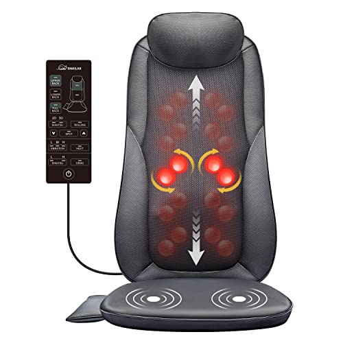 Snailax Shiatsu Back Massager Pad with Heat - Stress Relief Cushion for Home and Office, Great Gift for Men and Women